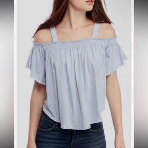 NWT Free People Darling Off-Shoulder Shirt sz Large